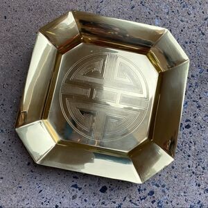 Vintage Brass Trinket Tray Made in Hong Kong